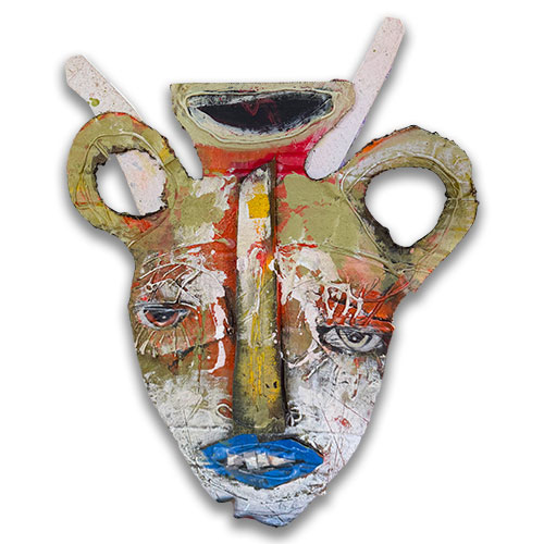 Michael Banks Mixed Media Jug Interpretation 14x18 "I Promise I'm Relaxed" WP5836